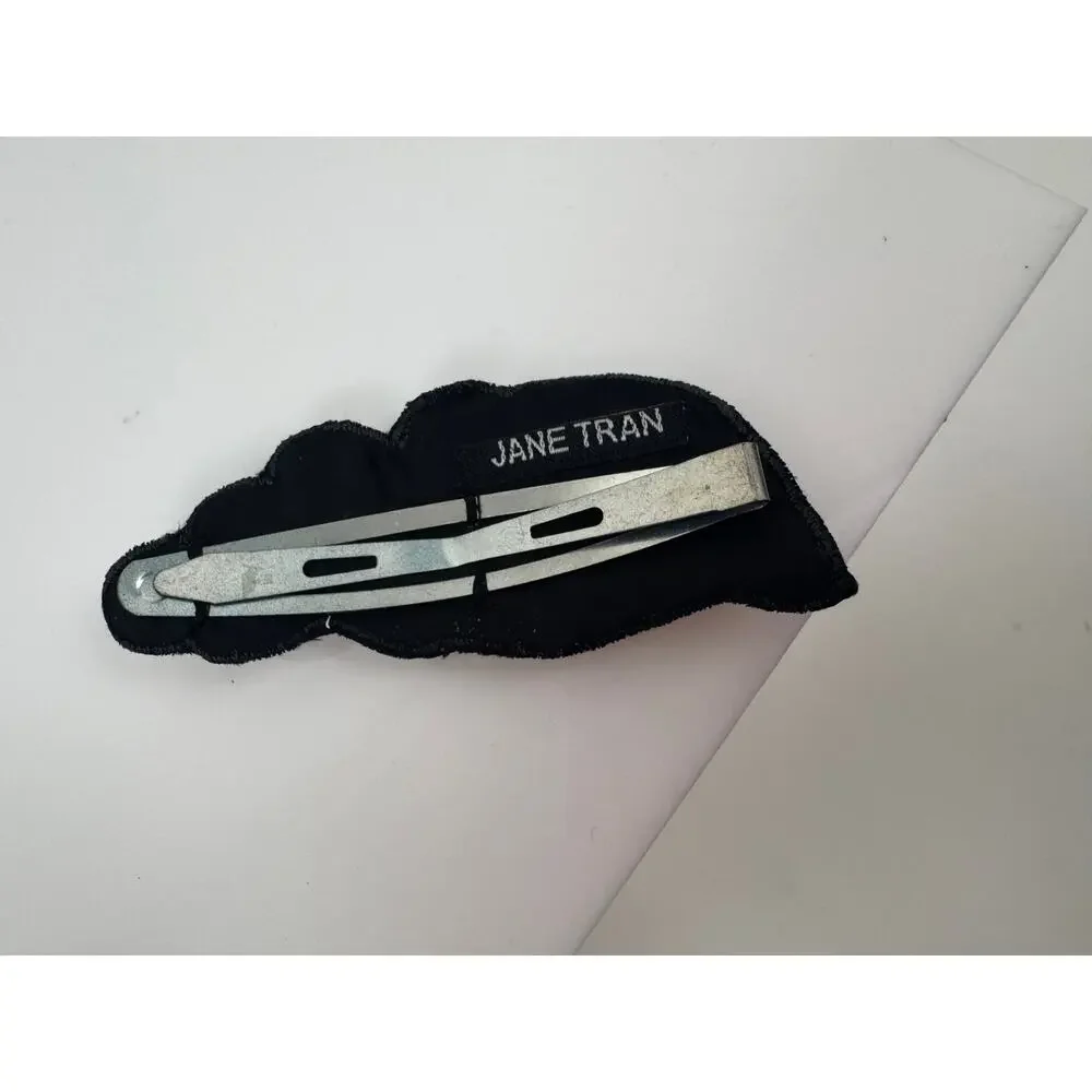 Jane Tran 2010 Black Beaded Embellished Statement Hair Barrette Clip